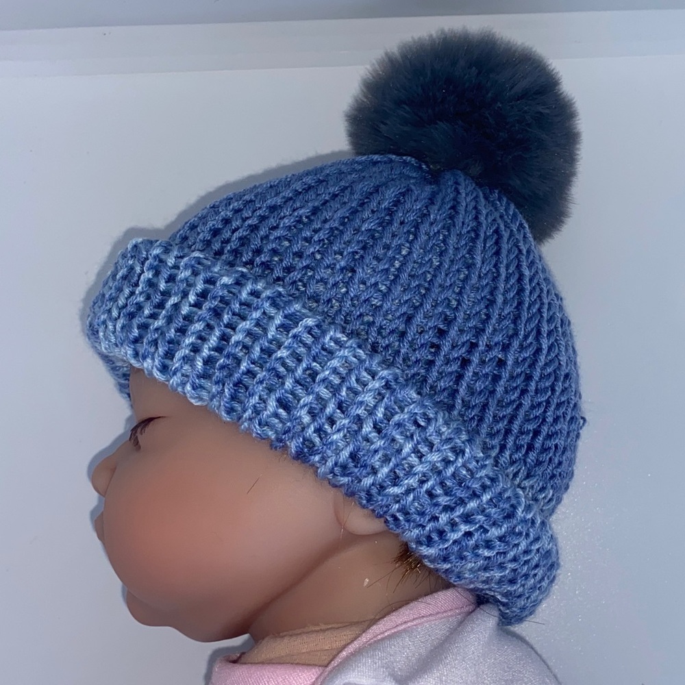 Newborn 0-3 months Knitted Winter Beanie Hat